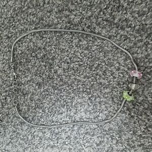 Ceramic Crystal Charm Necklace